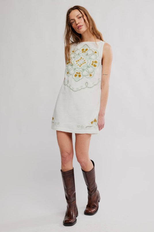 Electric Garden Mini Dress - Ivory