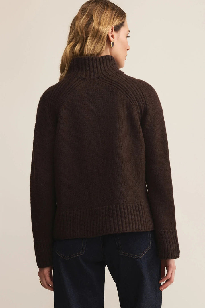 Emerge Funnel Neck Sweater - Chocolate Cherry