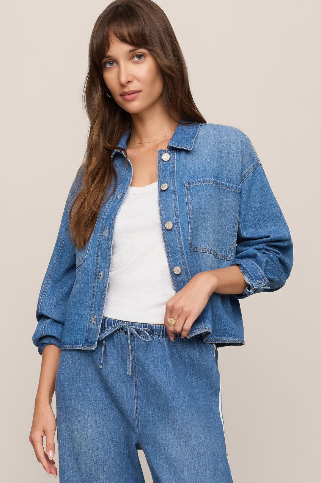 Z Supply Erin cropped denim jacket in Dreamstate wash