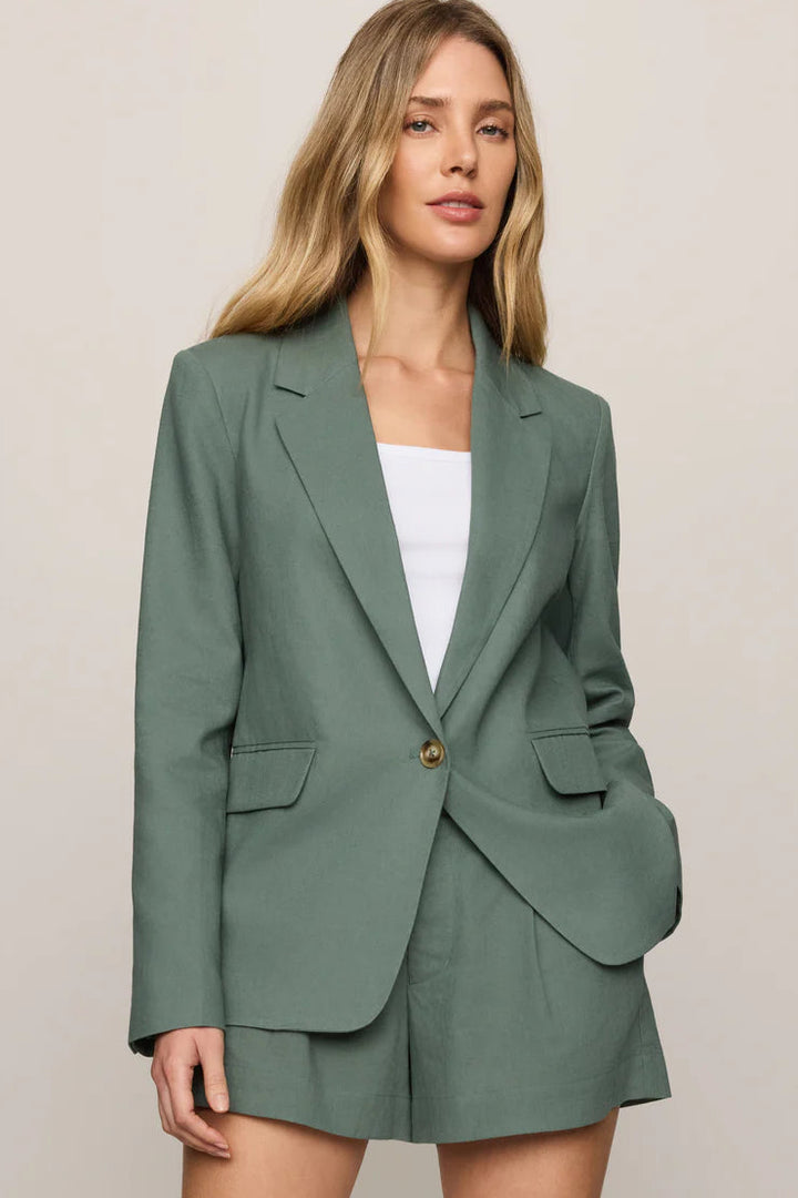 Evan Linen Blazer - Everglade