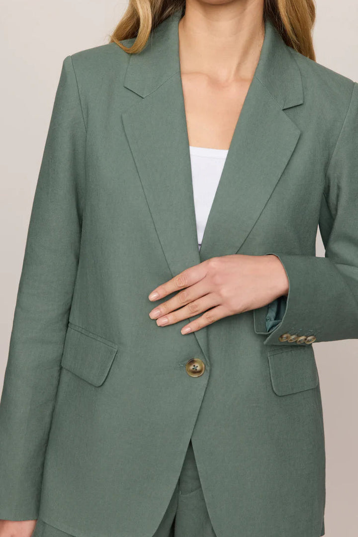 Evan Linen Blazer - Everglade