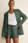 Evan Linen Blazer - Everglade