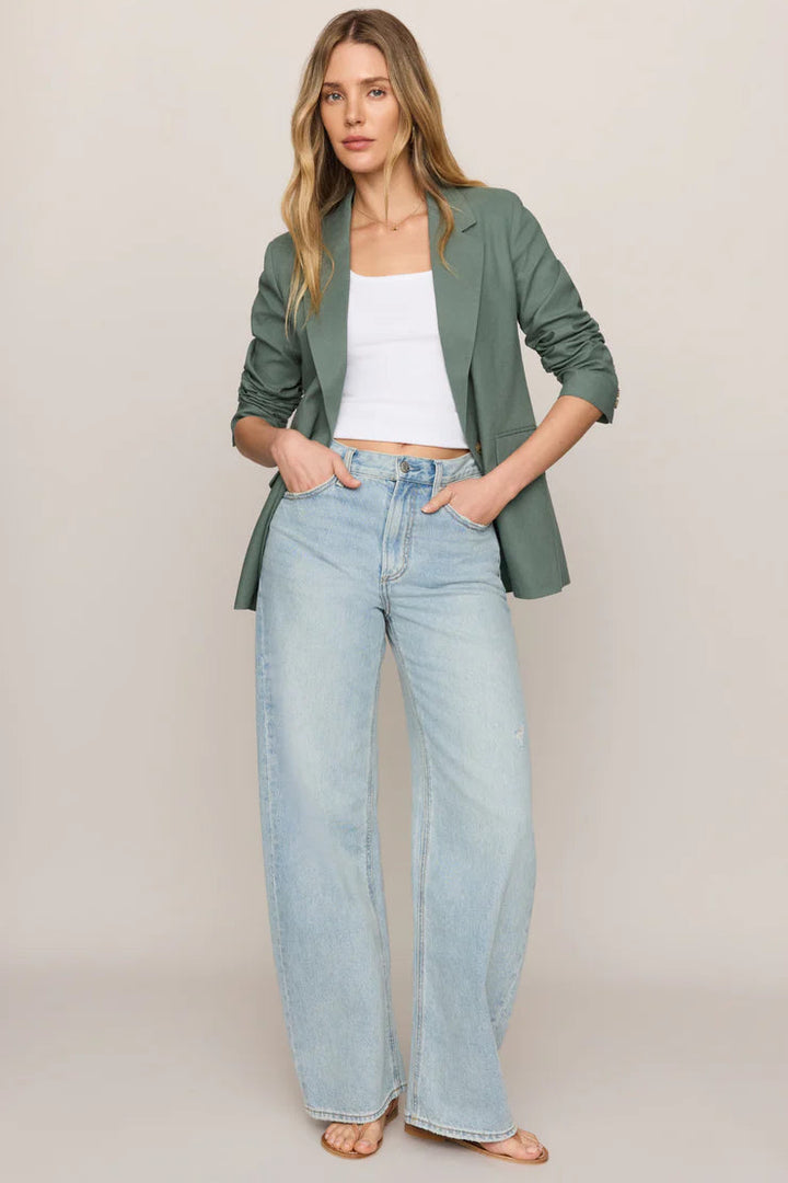 Evan Linen Blazer - Everglade