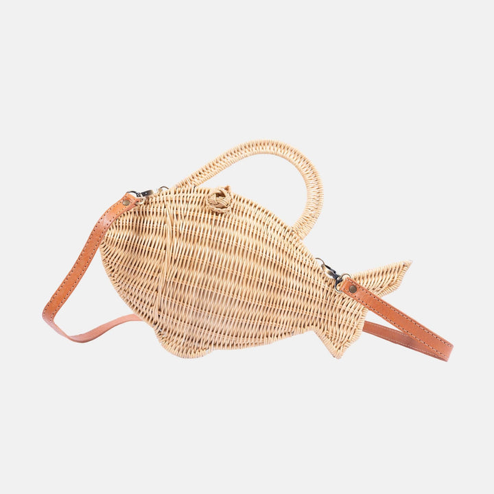 Ayla Rattan Fish Crossbody