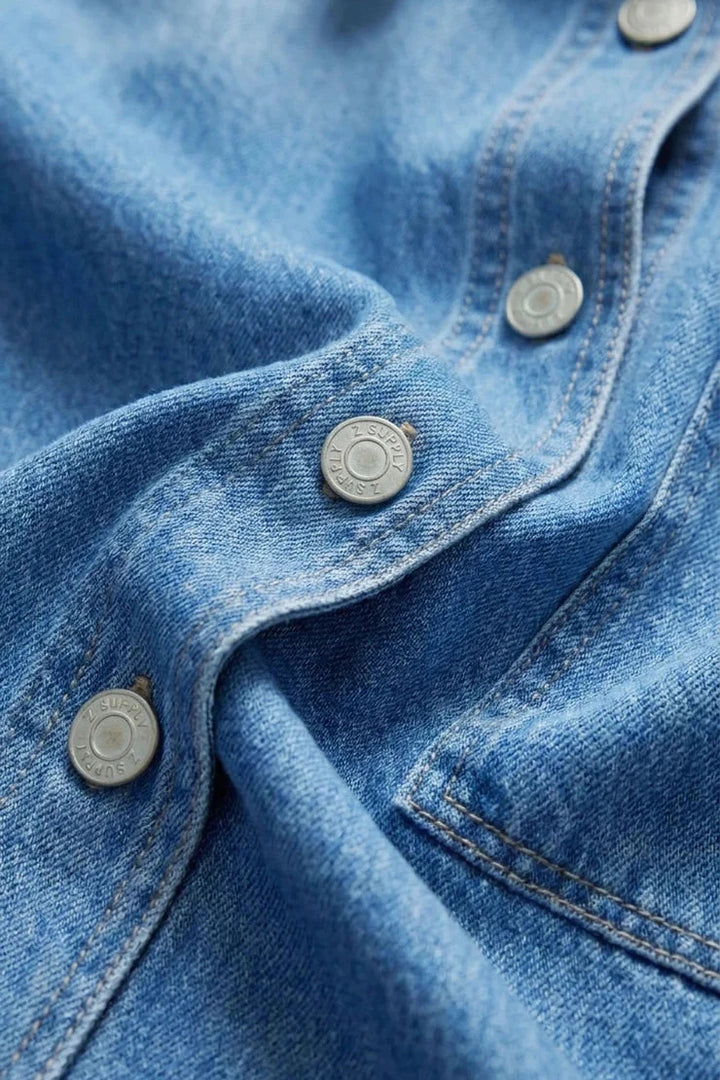 Ultra-soft cotton denim fabric detail - Erin jacket