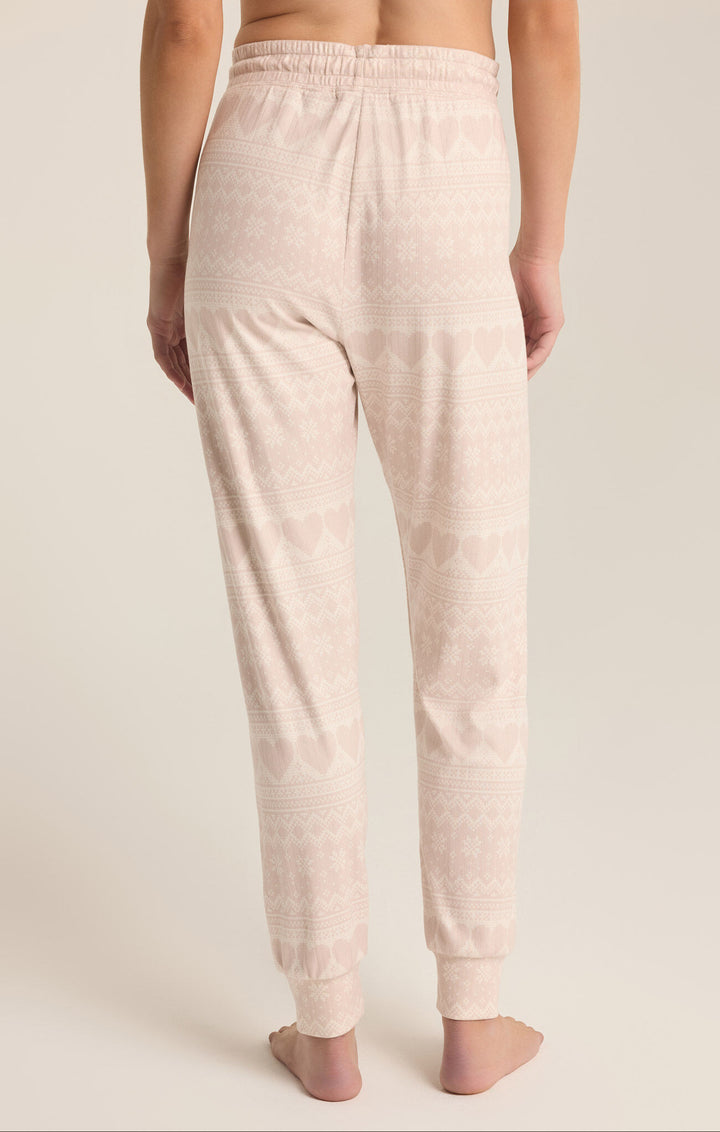 Fairisle Heart Long Sleeve Lounge Set - Crystal Grey