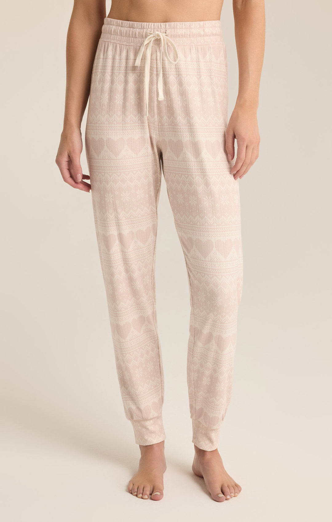 Fairisle Heart Long Sleeve Lounge Set - Crystal Grey