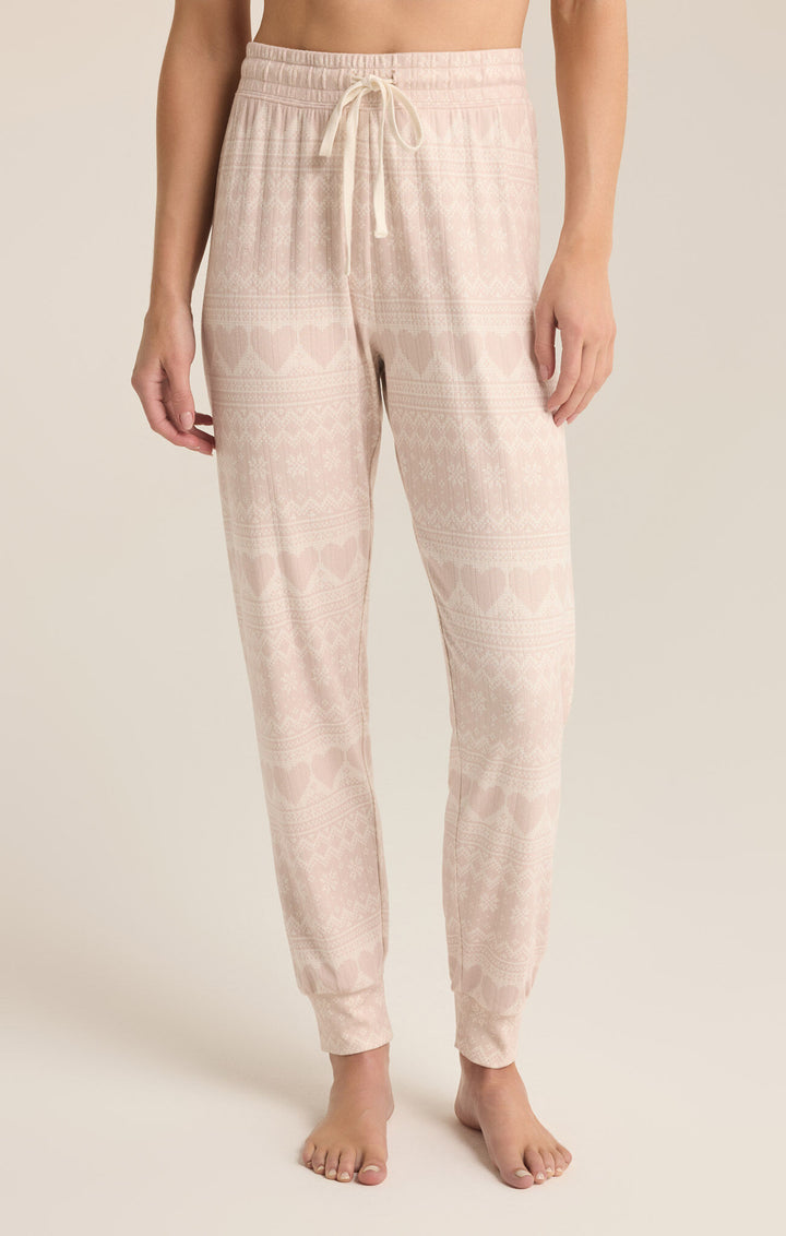 Fairisle Heart Long Sleeve Lounge Set - Crystal Grey