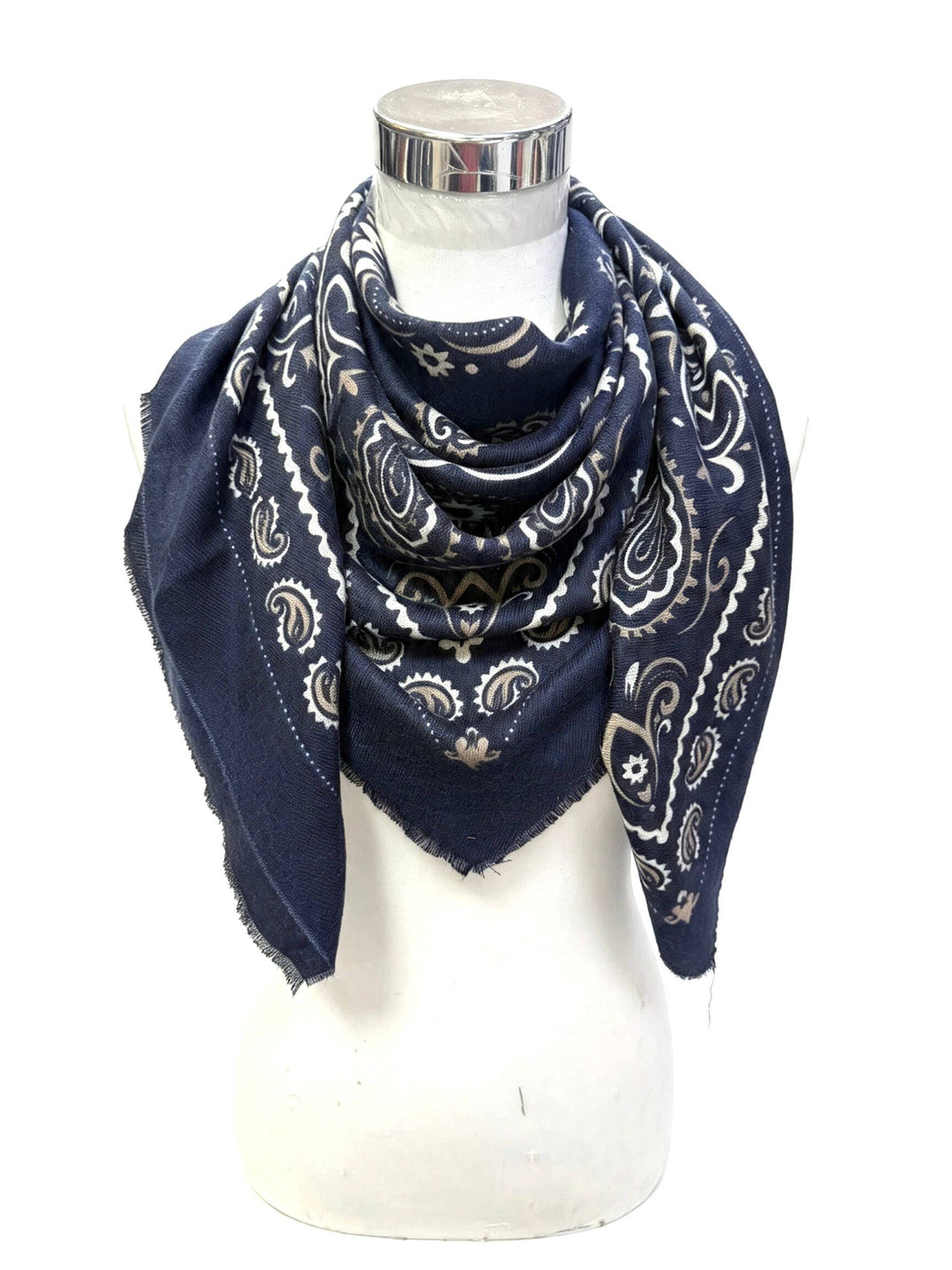 K21 Large Woolen Square Bandana: Khaki