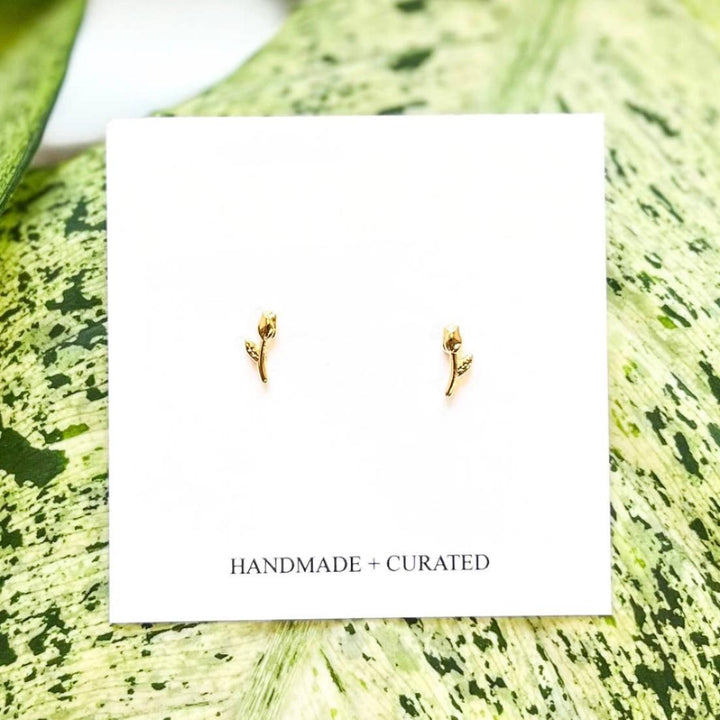 Delicate Rose Stud Earrings