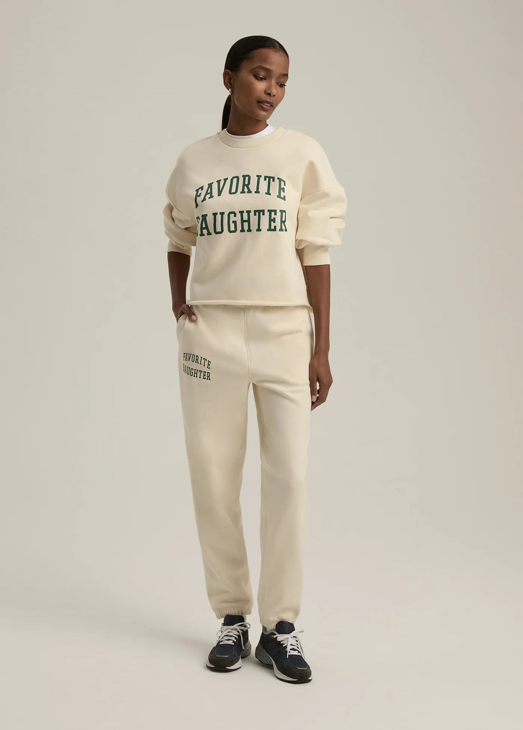 Cropped Collegiate Sweatshirt - Emerald