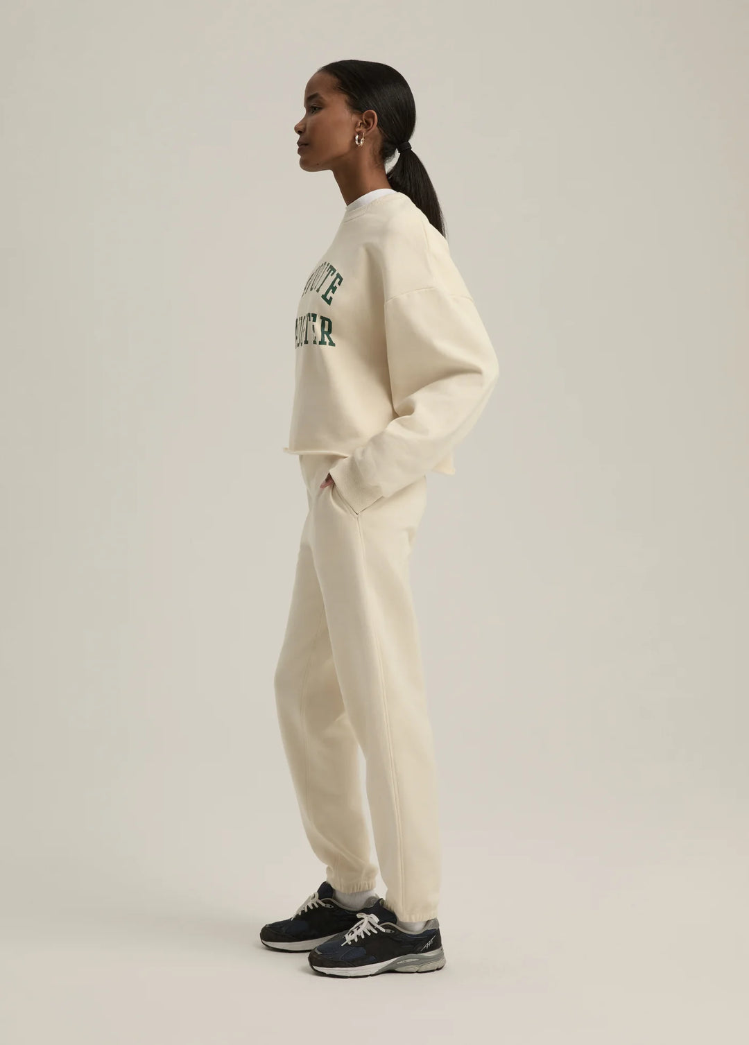 Cropped Collegiate Sweatshirt - Emerald