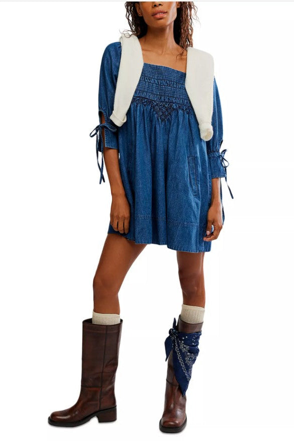 Free People Sonora Denim Mini Dress - Midnight Free People Sonora Denim Mini Dress - Midnight