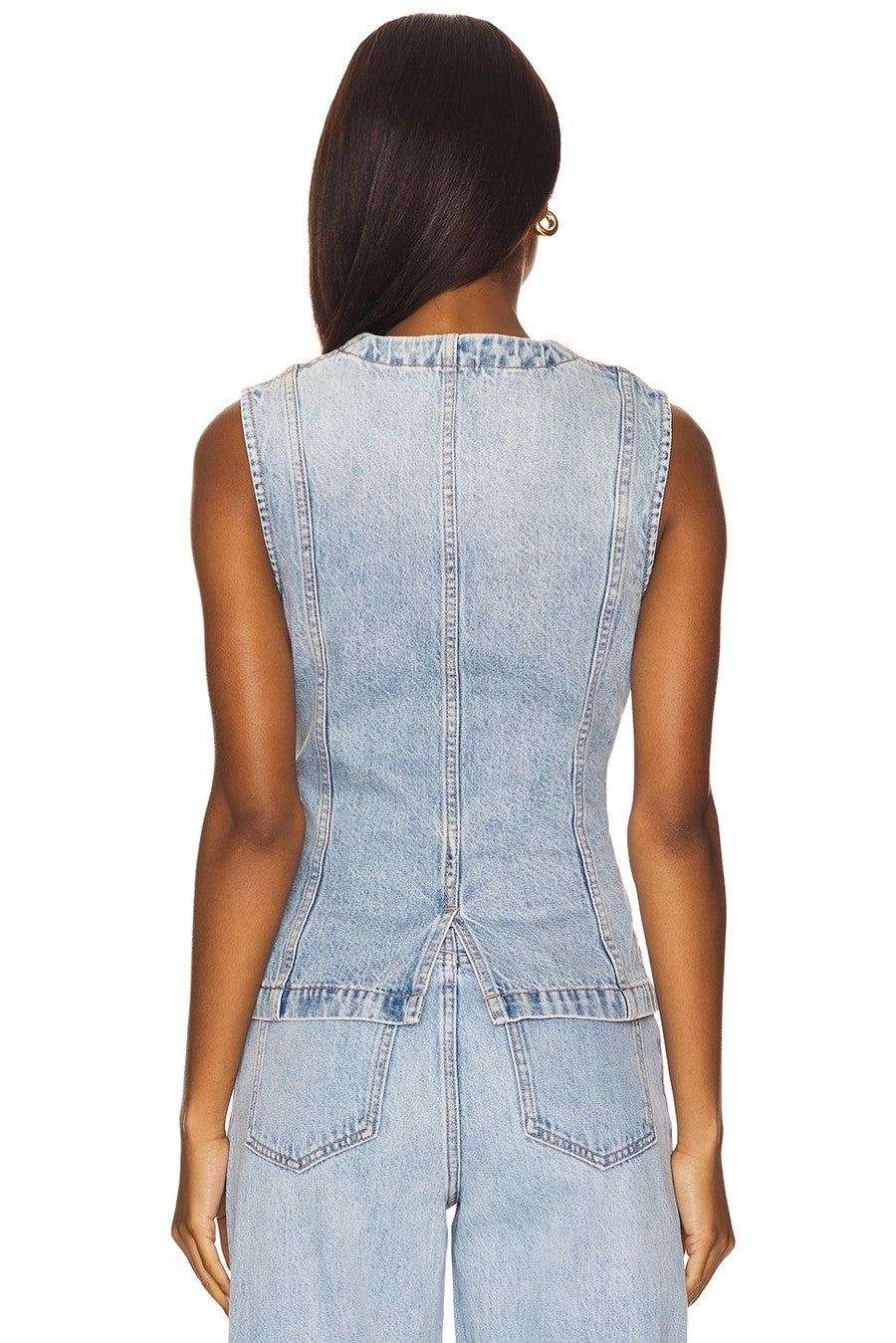 Gia Fitted Collarless Vest - Gaze