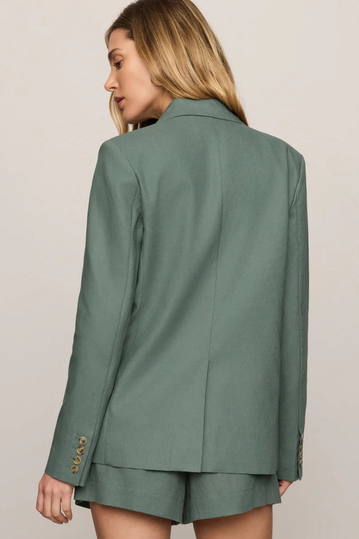 Evan Linen Blazer - Everglade