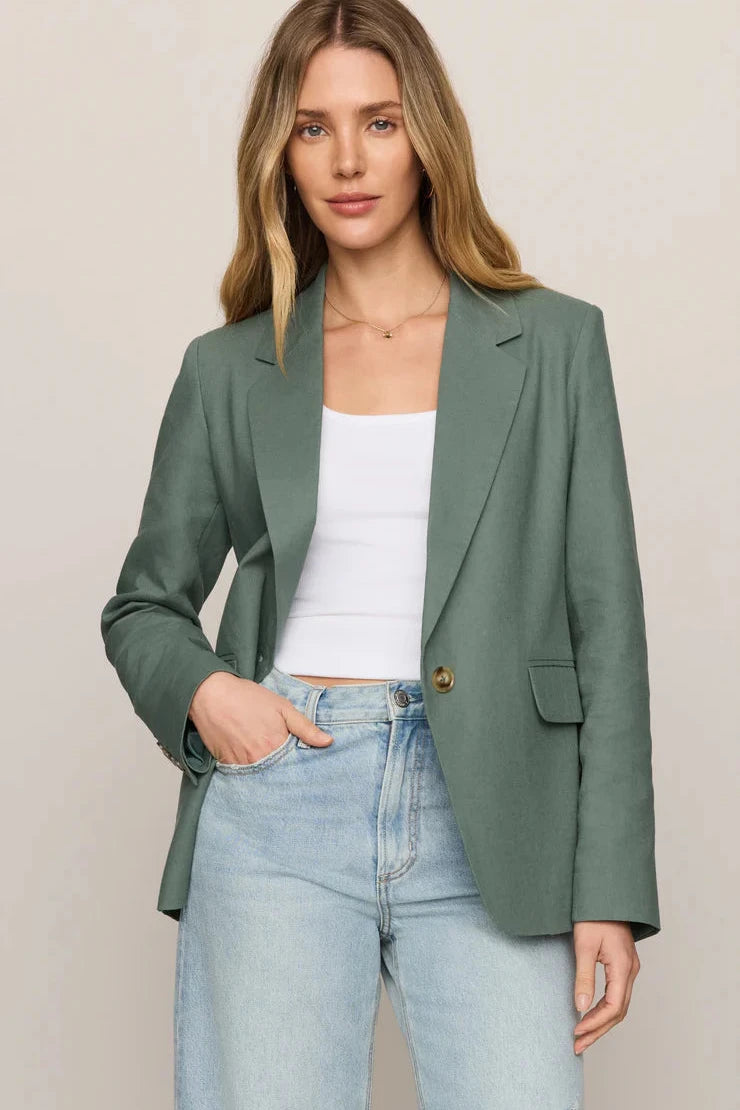 Evan Linen Blazer - Everglade