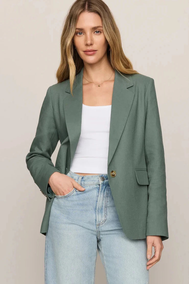 Evan Linen Blazer - Everglade