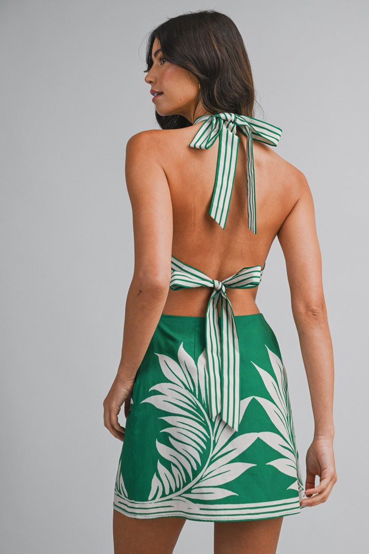 Palmstrand Halter Mini Dress - Emerald