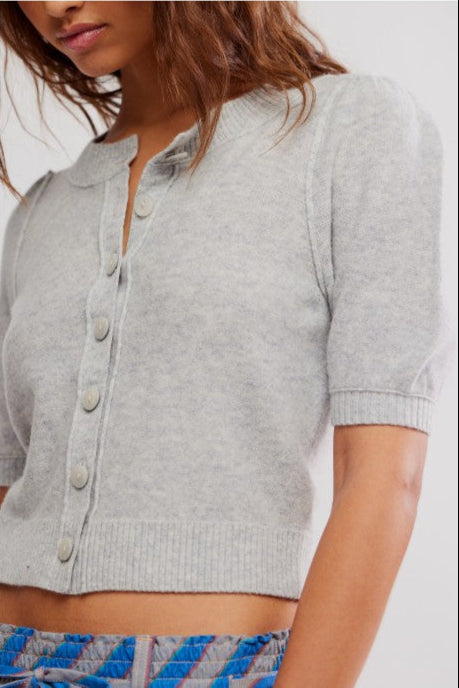 Isla Solid Cardi - Mineral Grey