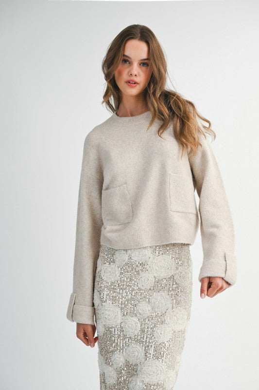 Haley Pullover Sweater - Light Taupe