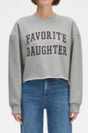 Cropped Collegiate Sweatshirt - Heather Grey/Burgandy