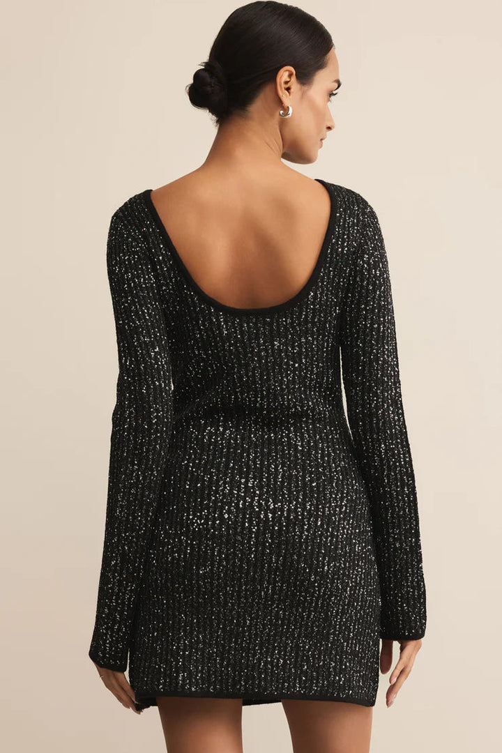 La Marca Sequin Mini Dress - Black