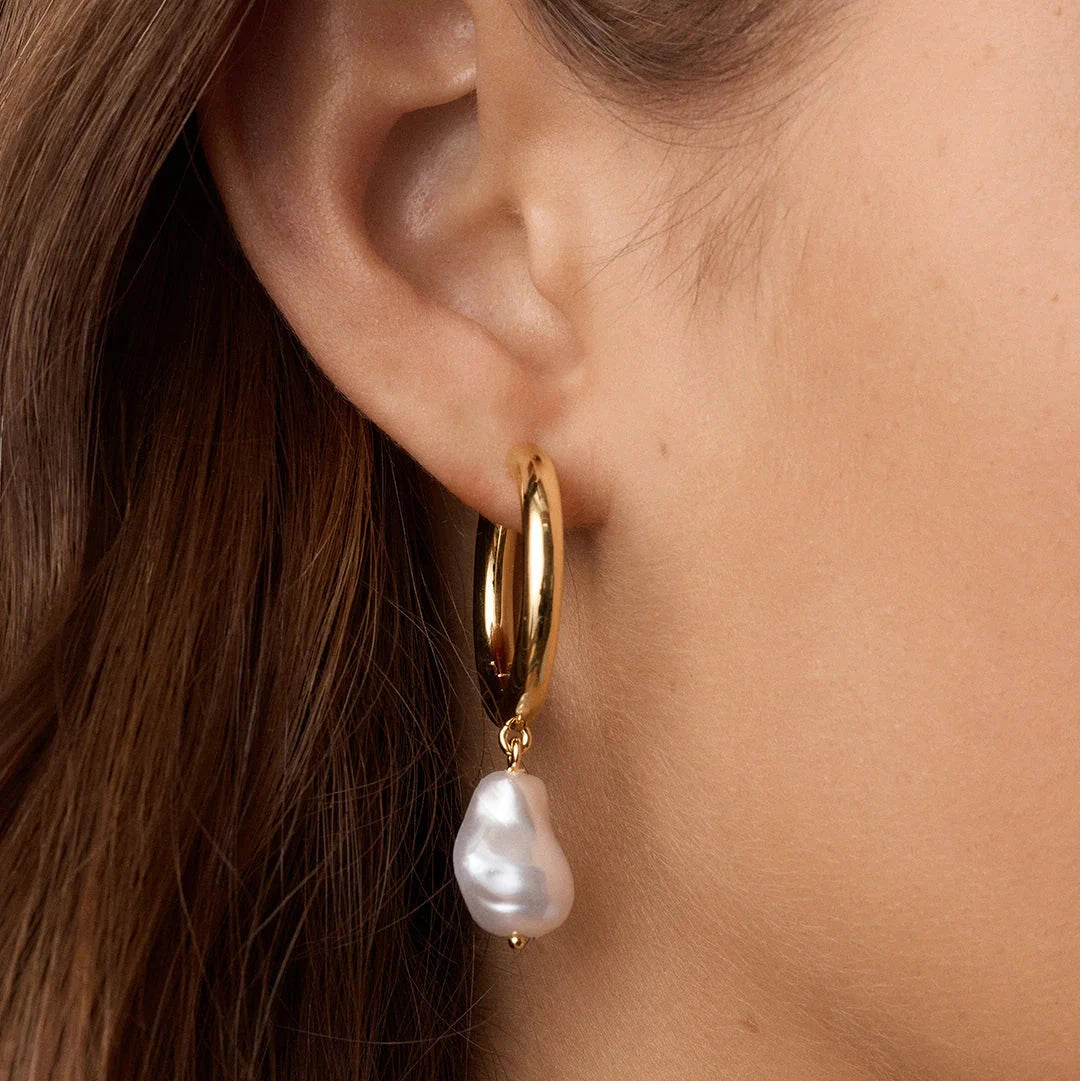 Pearl Cove Hoops - Gold