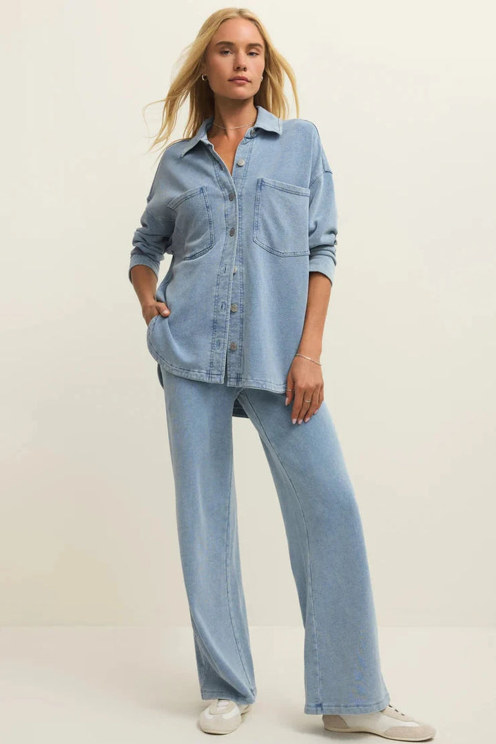 Hunter Knit Denim Pants - Ocean Air Indigo