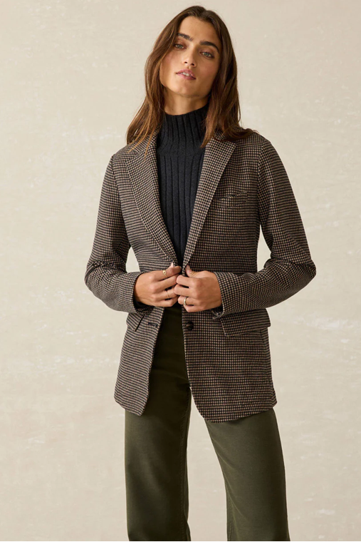Inlet Houndstooth Blazer - Mocha Mountain
