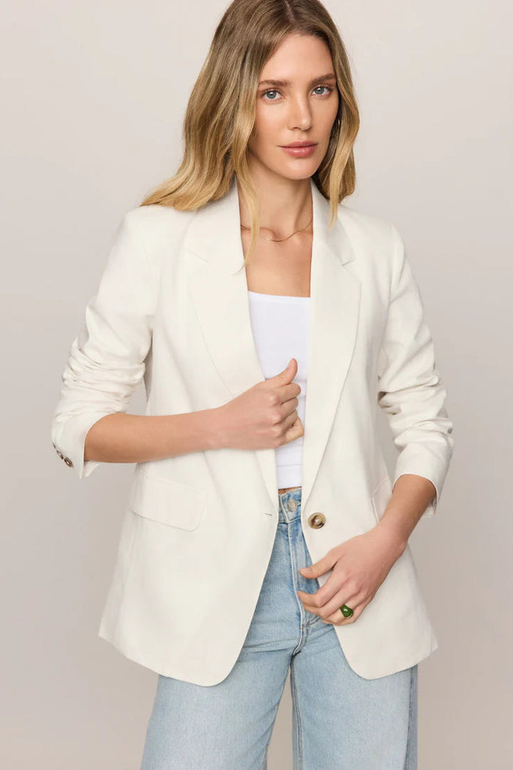 Evan Linen Blazer - Cloud