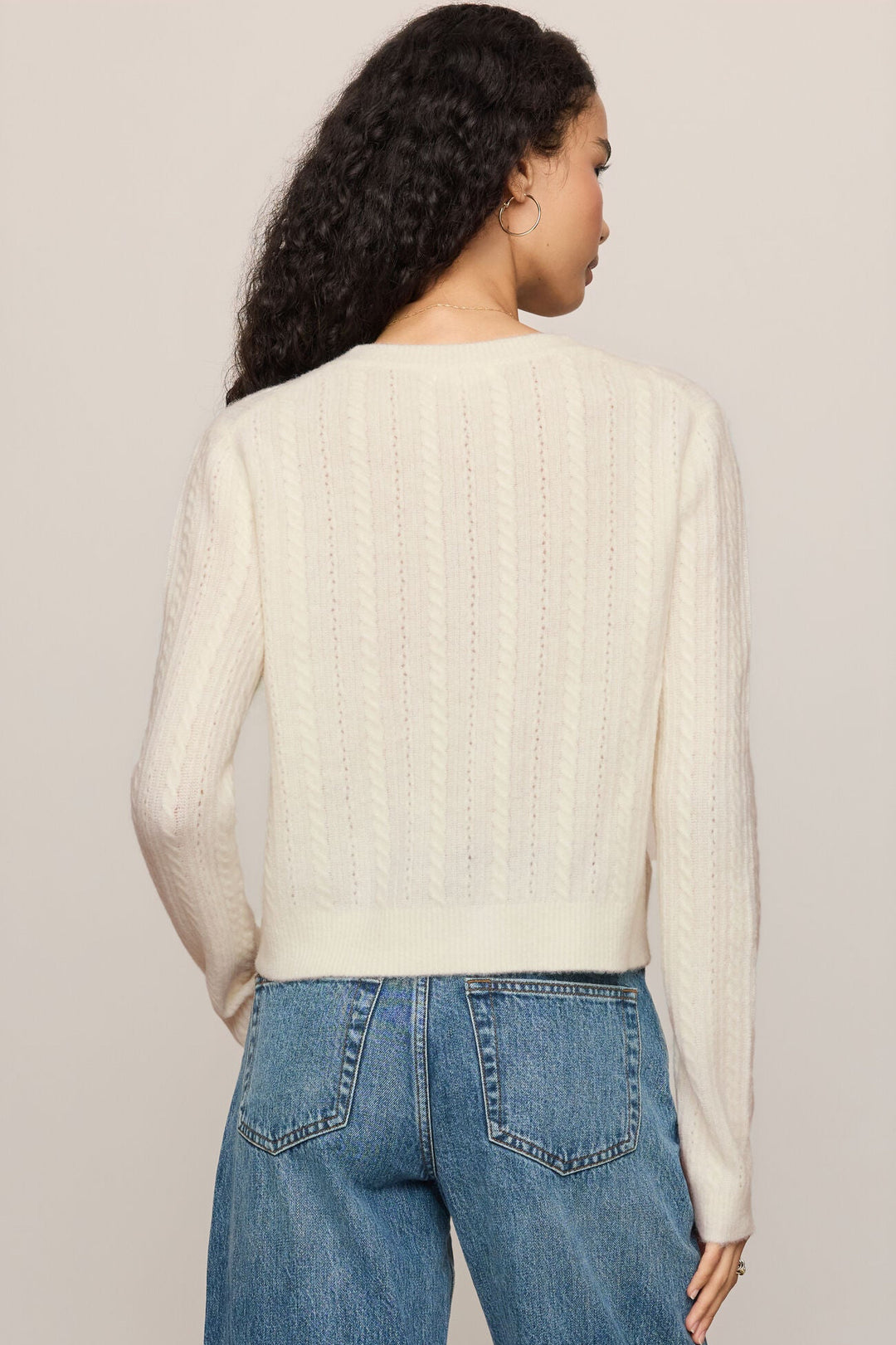 Medina Pointelle Cardigan - Cloud