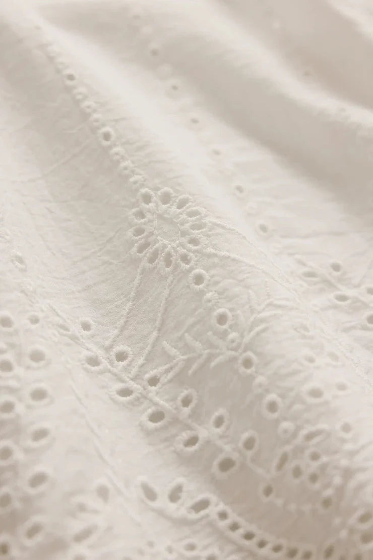 Oceanside Embroidered Top - White