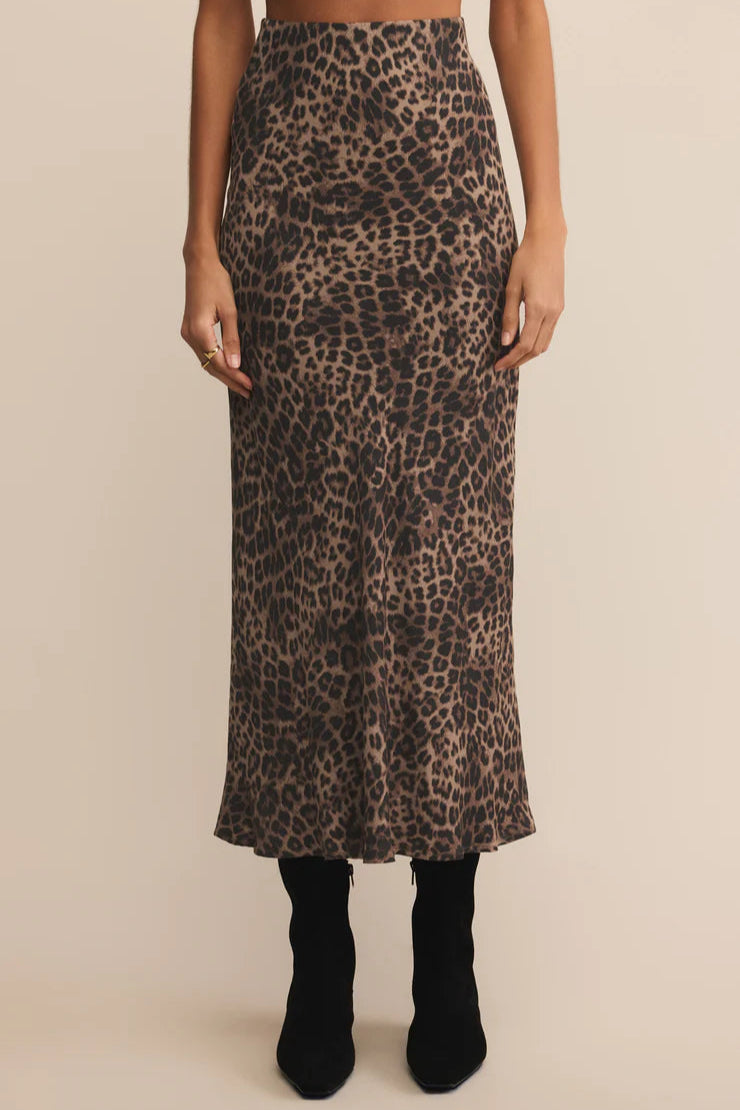 Izabel Leopard Skirt - Desert Tan