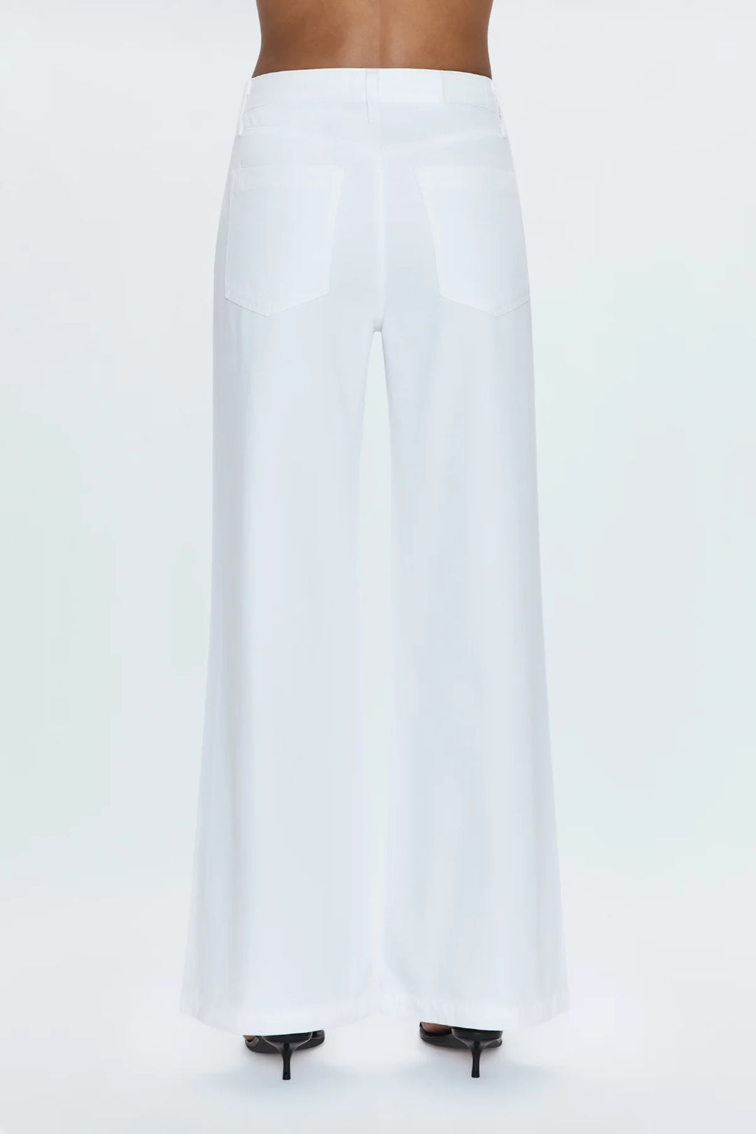Jadyn Low Slung Palazzo Jean - Vivid White