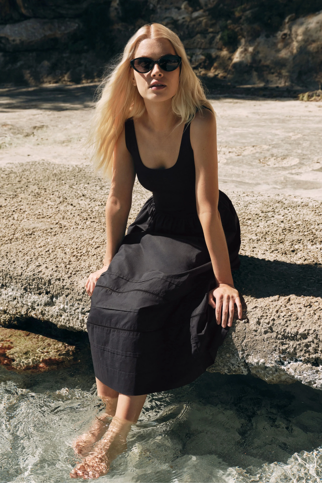 Johana Midi Dress - Black