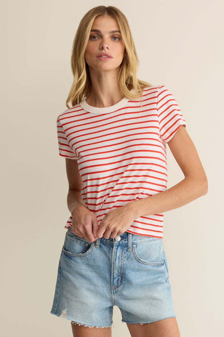 Junie Striped Tee - Lychee