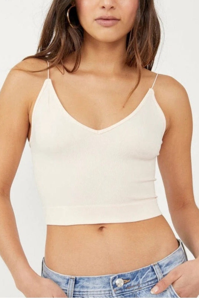 Ribbed V-Neck Brami - Hushed Grain