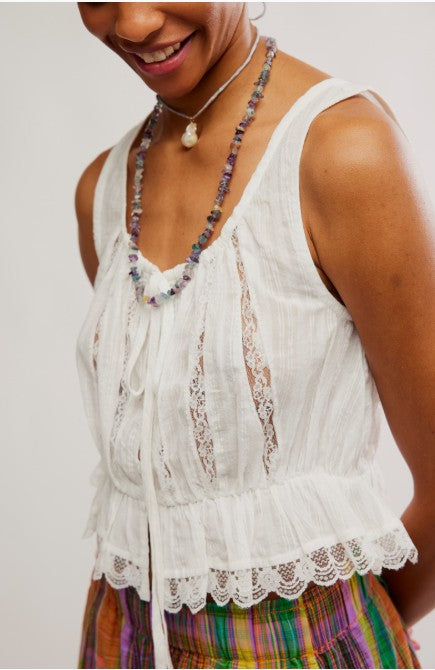Alana Lace Tank - Ivory