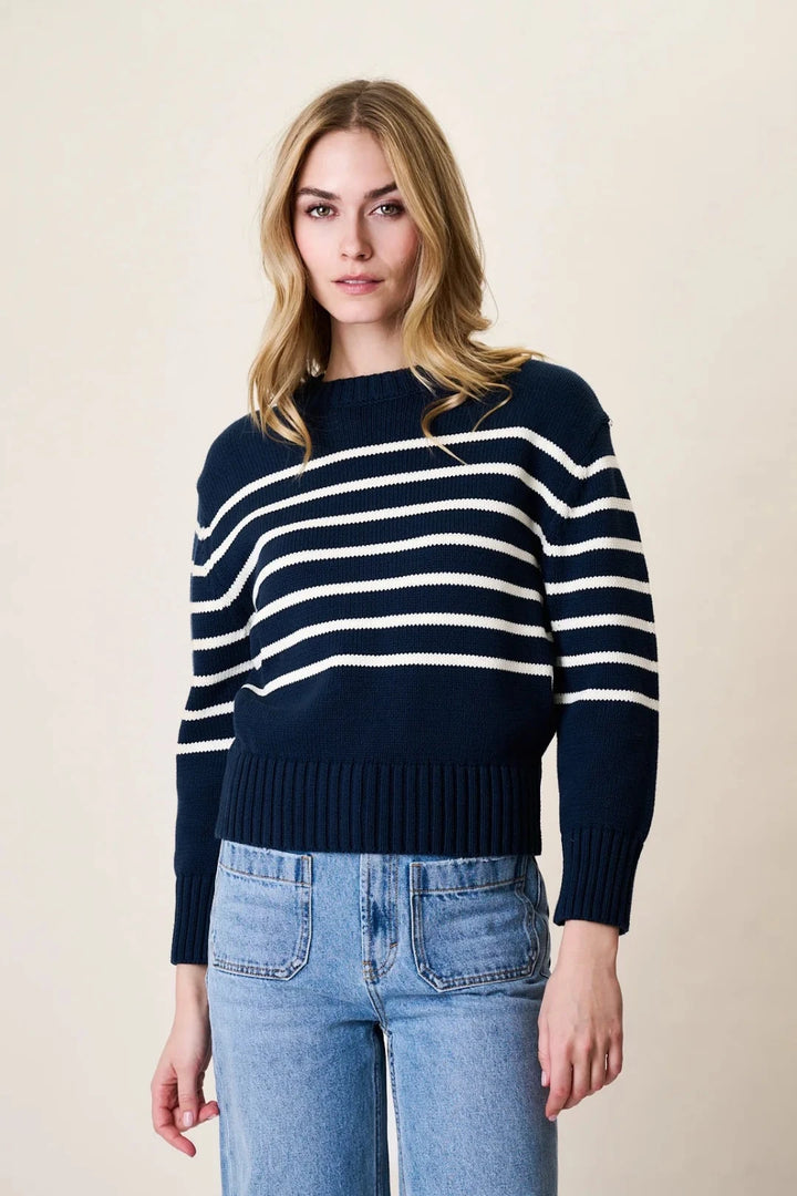 Lake Sweater - Navy/Ivory Stripe