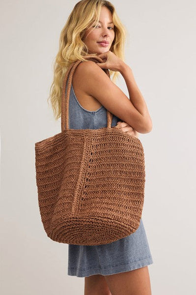 Las Lomas Straw Bag - Tobacco – Rivet Collective display picture 3