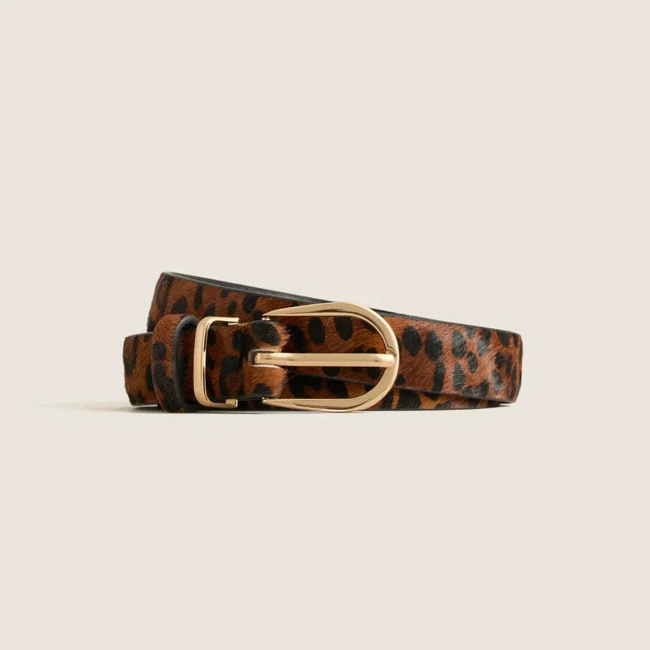 Clara Belt - Leopard Pony Leather/Gold