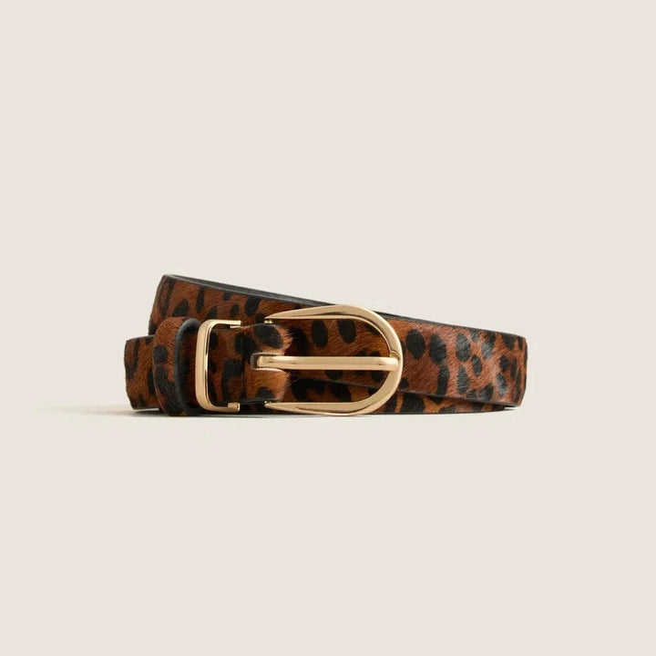 Clara Belt - Leopard Pony Leather/Gold