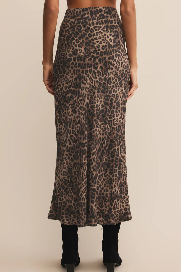Izabel Leopard Skirt - Desert Tan