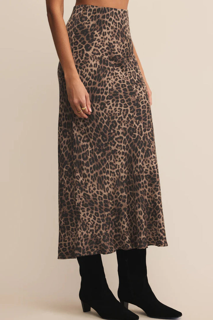 Izabel Leopard Skirt - Desert Tan