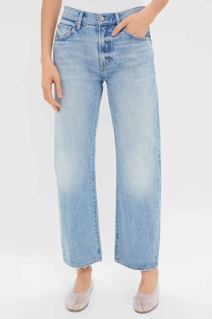 Lexi Mid Rise Bowed Straight Jean - Athens