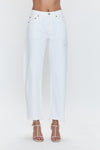 Lexi Mid Rise Bowed Straight Jean - Luxe White Vintage