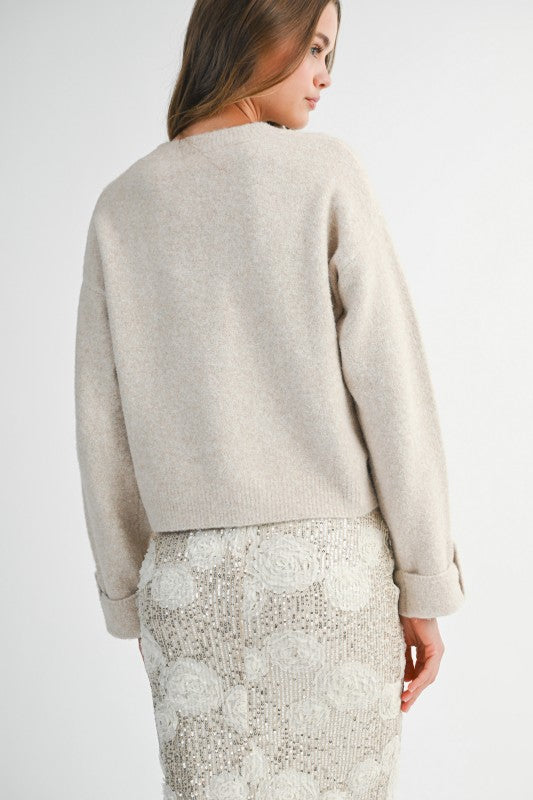 Haley Pullover Sweater - Light Taupe