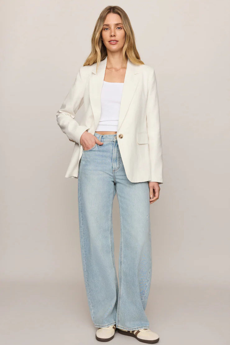 Evan Linen Blazer - Cloud