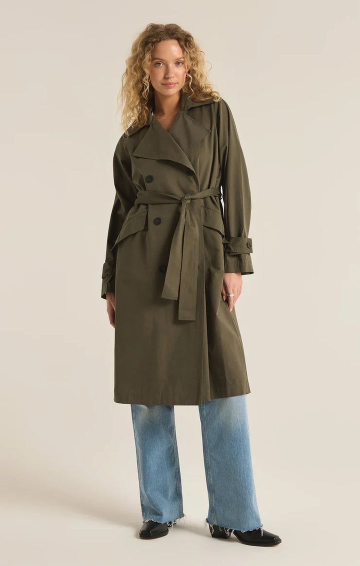 Dorian Trench Coat - Grape Leaf