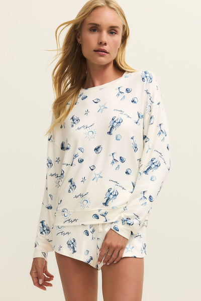 Lost at Sea Long Sleeve Top - Vanilla Ice